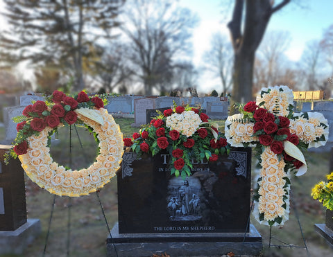NEW-SALE- "Eternal Passion" Tombstone Wreath-24" D