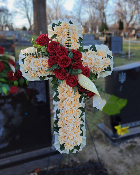 SALE-"Divine Faith" Tombstone Cross-36"H