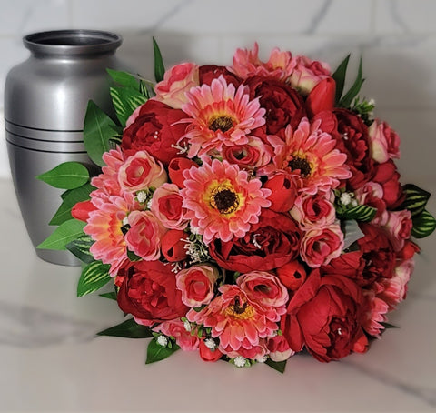 NEW-SALE- " Blossoming Sunset" Handtied Mixed Bouquet -19" Diameter
