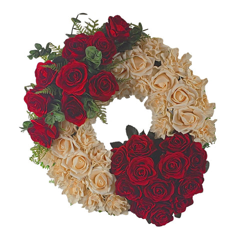 SALE-"Circle of Endearment" Tombstone Wreath and Heart Tribute-24"Diameter