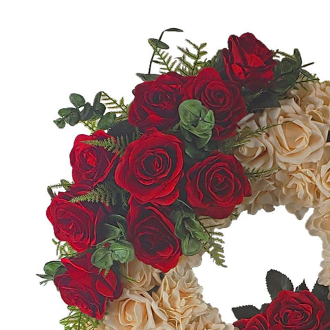 "Circle of Endearment" Tombstone Wreath and Heart Tribute-24"Diameter
