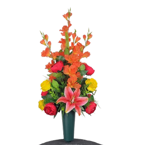 "Lushfully Blooming Garden" Cone Memorial Tribute -22" Height