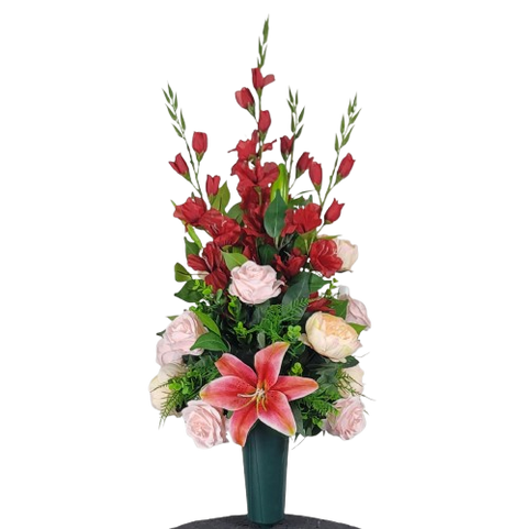 "Lushfully Blooming Garden" Cone Memorial Tribute -22" Height
