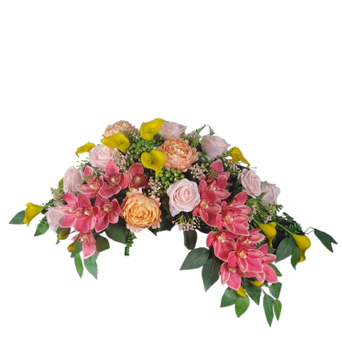 NEW RECIPE-"Garden of the Sunrise" Tombstone Saddle-35" Width