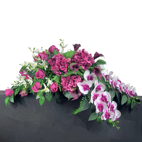 SALE-NEW RECIPE "Lavender Loveliness" Headstone Saddle-PREMIUM-36"Width