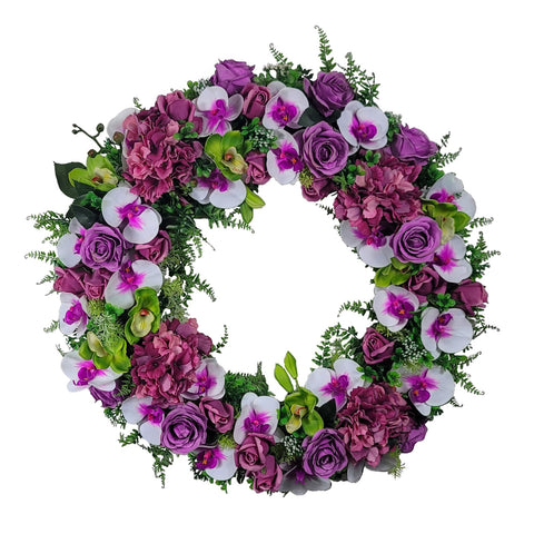 NEW-"Lavender Loveliness"- Tombstone Wreath-30" D-Large