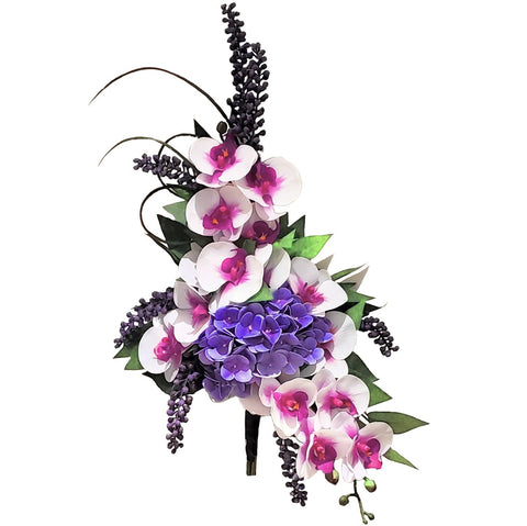 "Loveliness" Mausoleum Bouquet-25"H including Cascading Drop-PREMIUM PRODUCT