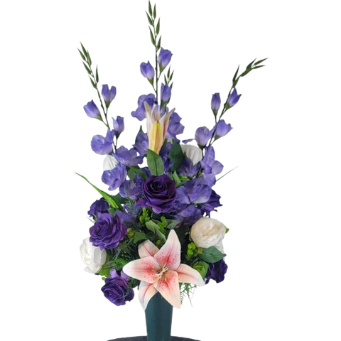 "Lushfully Blooming Garden" Cone Memorial Tribute -22" Height