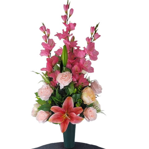 "Lushfully Blooming Garden" Cone Memorial Tribute -22" Height