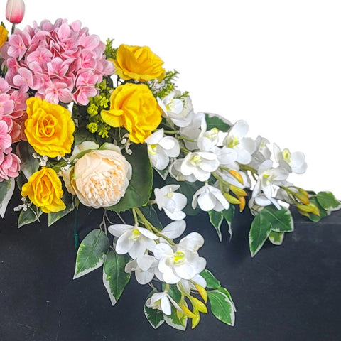 NEW-SALE-"Tranquil Memories Pink" PREMIUM Headstone Saddle- 39"Width