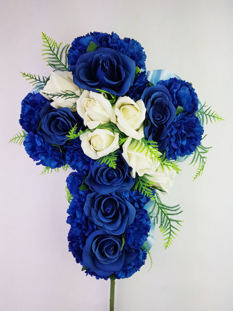 "Guiding Faith Cross" Mausoleum Bouquet -15" H