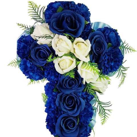 "Guiding Faith Cross" Mausoleum Bouquet -15" H