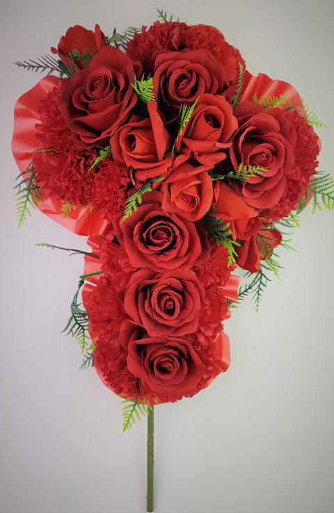 "Guiding Faith Cross" Mausoleum Bouquet -15" H