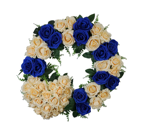 SALE-"Gracing in Love" Tombstone Wreath and Heart Tribute-21"Diameter-AVAILABLE IN 3 COLOUR OPTIONS