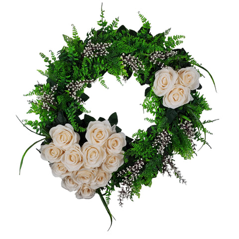 Contemporary "Eternal Love" Tombstone Wreath and Heart Tribute- 21"Diameter