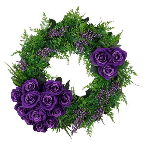 Contemporary "Eternal Love" Tombstone Wreath and Heart Tribute- 21"Diameter