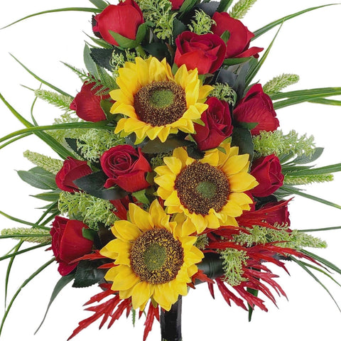 SALE-"Autumns Warmth & Love" Mausoleum Bouquet-17"H