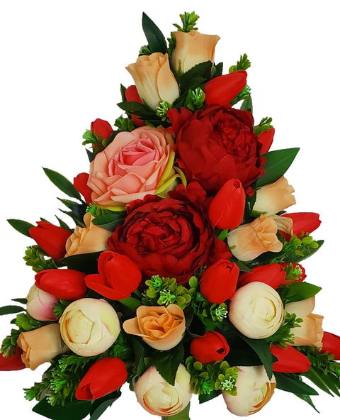 SALE-"Blossoming Gardens" Mausoleum Bouquet-17" H