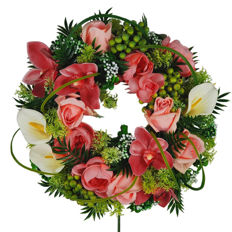 SALE "Blooming horizons" Mausoleum Wreath Tribute-14" Diameter