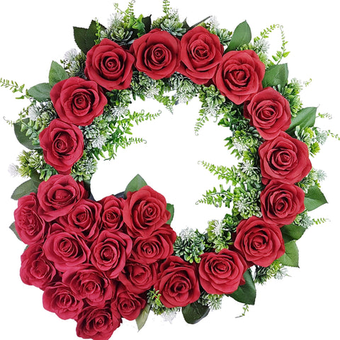 "Circle of Adoration" Tombstone Wreath and Heart Tribute-21"D