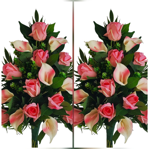 "Everlasting Love"- Mausoleum Tributes-SET OF 2-16" Height Bouquets