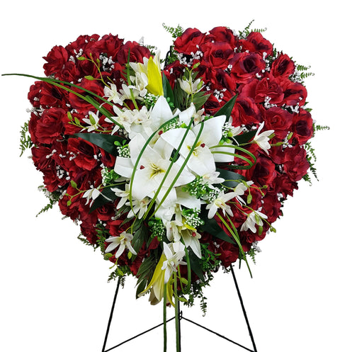 "Casablanca & Roses" Tombstone Full Heart Tribute-PREMIUM-30"D