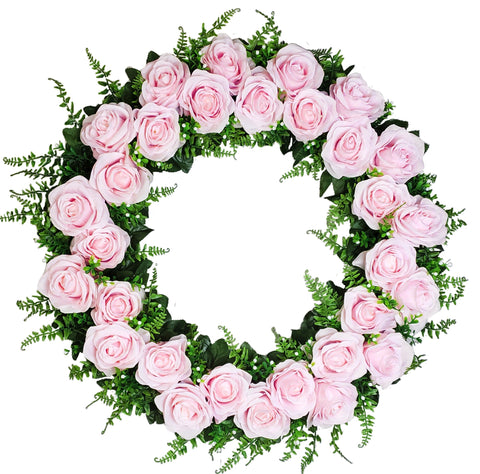 "Loved & Missed" Tombstone Wreath-23" Diameter-Available in 6 Colours