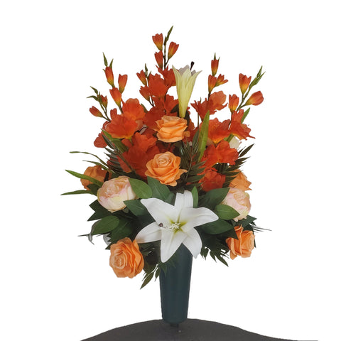 SALE "Lushfully Blooming Garden" Cone Memorial Tribute -22" Height-AVAILABLE IN 8 COLORS