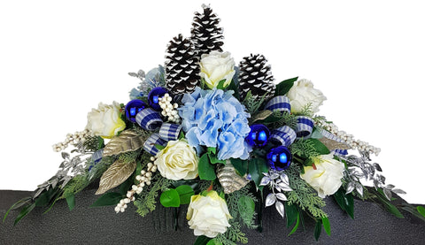 SALE-"Silver Blue Cloud" Tombstone Saddle-PREMIUM-36"Width