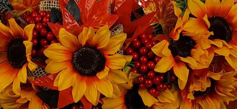 SALE-"Autumn Breeze" Tombstone Wreath-27" Diamter