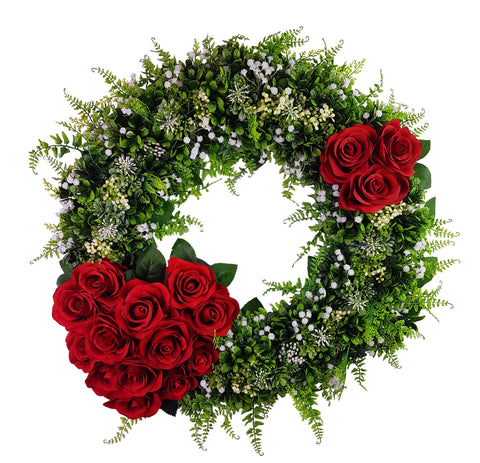 "Circle of Passion" Tombstone Wreath and Heart-20" Diameter