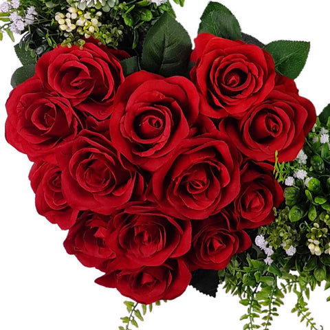 "Circle of Passion" Tombstone Wreath and Heart-20" Diameter