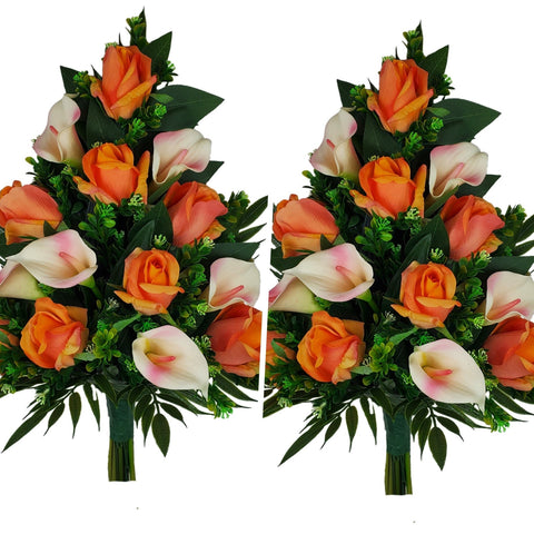 "Everlasting Love"- Mausoleum Tributes-SET OF 2-16" Height Bouquets