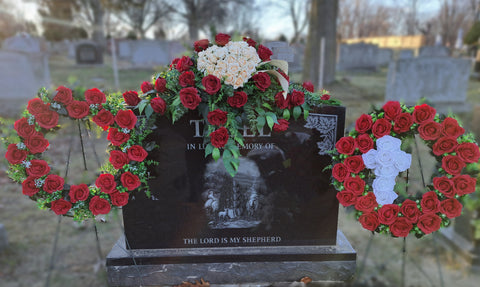 "Loved & Missed" Tombstone Wreath-20" Diameter