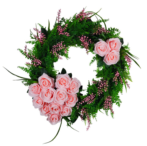 Contemporary "Eternal Love" Tombstone Wreath and Heart Tribute- 21"Diameter