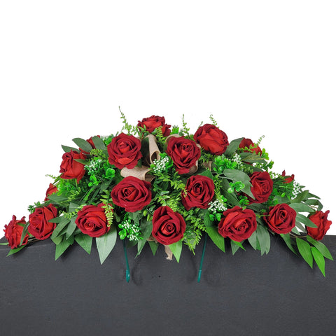 NEW RECIPE "Classic Red Rose" Tombstone Saddle-30" Width