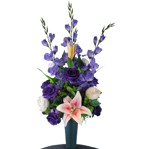 SALE "Lushfully Blooming Garden" Cone Memorial Tribute -22" Height-AVAILABLE IN 8 COLORS