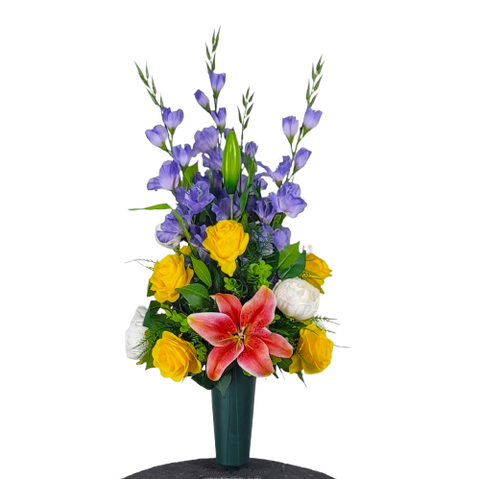 SALE "Lushfully Blooming Garden" Cone Memorial Tribute -22" Height-AVAILABLE IN 8 COLORS