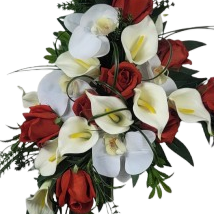 NEW RECIPE-"Adoration" Mausoleum Bouquets-14"H PLUS 8" Cascading Drop