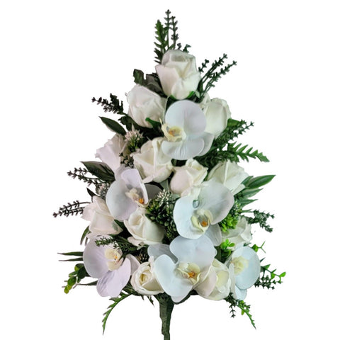 NEW RECIPE-"With Compassion" Mausoleum Bouquets-15" H