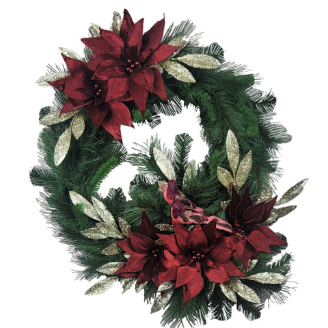 NEW-SALE-"Birds and Boughs" Tombstone Wreath-Premium-24" D