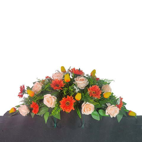 NEW- SALE-"Deep in my Heart"-APRICOT-Tombstone Saddle-Red-32" Width