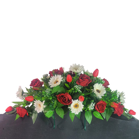 NEW-SALE "Deep in my Heart"-RED-Tombstone Saddle-Red-32" Width