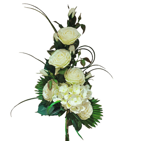 NEW "Elegant White Flame" Mausoleum Bouquet-18"H-PREMIUM PRODUCT