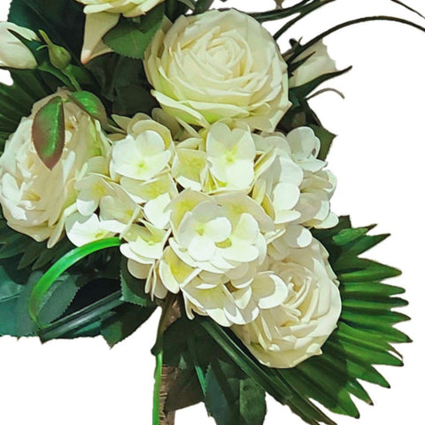 NEW "Elegant White Flame" Mausoleum Bouquet-18"H-PREMIUM PRODUCT