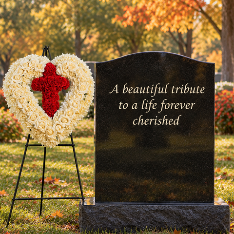"Eternal Love" Tombstone Heart Tribute-24"Diameter