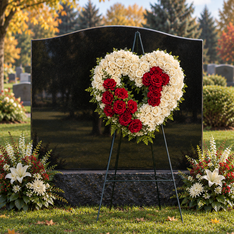 "Eternal Promise" Tombstone Heart Tribute-27"Diameter