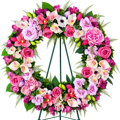 NEW-"Forever In Bloom"- Tombstone Wreath- 28" D-Large
