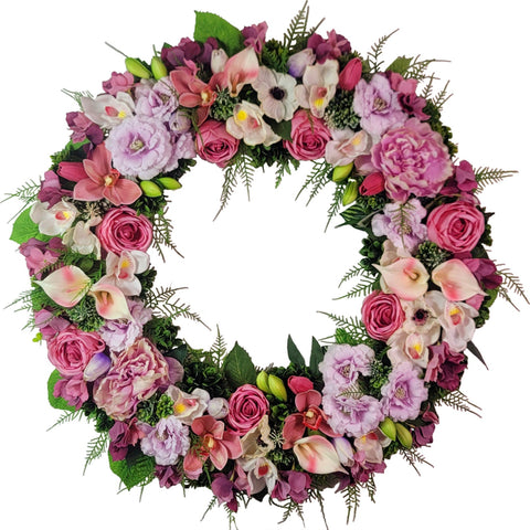 NEW-"Forever In Bloom"- Tombstone Wreath- 28" D-Large