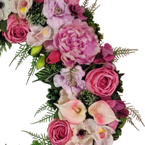 NEW-"Forever In Bloom"- Tombstone Wreath- 28" D-Large